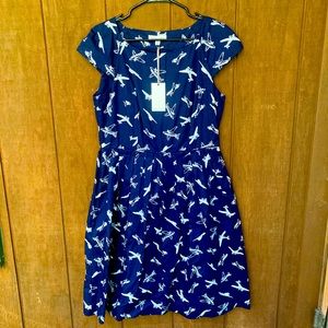 ModCloth NAVY Cotton Airplane Dress